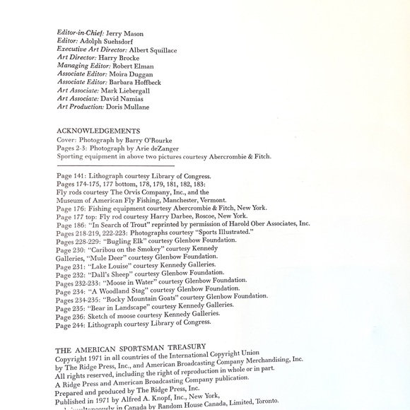 American Sportsman Treasury Hardcover w/DJ. EUC. Vintage 1971. Loads of Goodness - Picture 3 of 8